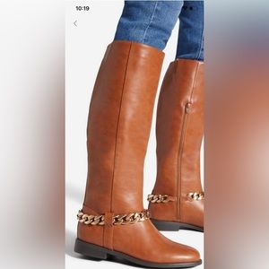 Nettie Chain Embellished Flat Boots